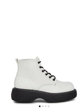 Delia's by Dolls Kill - Edgy Anarchy Ankle Booties, White - Size 7